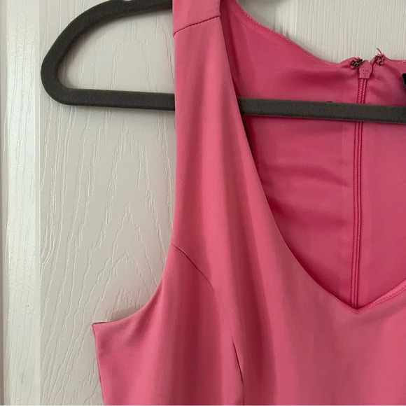Cynthia Rowley Womens Mini Dress Pink Small Sculpted  Sheath V-Neck‎ Sleeveless - Picture 10 of 17